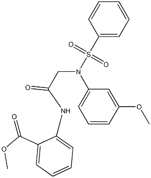 methyl 2-({[3-methoxy(phenylsulfonyl)anilino]acetyl}amino)benzoate Struktur