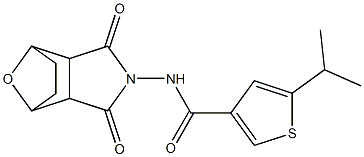 N-(3,5-dioxo-10-oxa-4-azatricyclo[5.2.1.0~2,6~]dec-4-yl)-5-isopropyl-3-thiophenecarboxamide Struktur