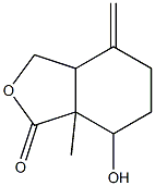 7-hydroxy-7a-methyl-4-methylenehexahydro-2-benzofuran-1(3H)-one Struktur