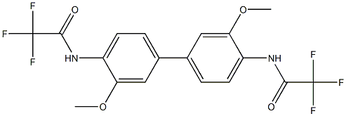 N-{3,3'-dimethoxy-4'-[(trifluoroacetyl)amino][1,1'-biphenyl]-4-yl}-2,2,2-trifluoroacetamide Struktur