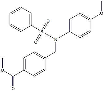 methyl 4-{[4-methoxy(phenylsulfonyl)anilino]methyl}benzoate Struktur