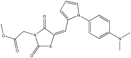 methyl [5-({1-[4-(dimethylamino)phenyl]-1H-pyrrol-2-yl}methylene)-2,4-dioxo-1,3-thiazolidin-3-yl]acetate Struktur