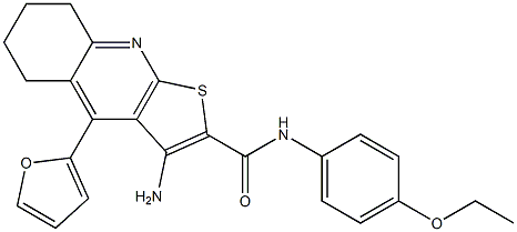 3-amino-N-(4-ethoxyphenyl)-4-(2-furyl)-5,6,7,8-tetrahydrothieno[2,3-b]quinoline-2-carboxamide Struktur