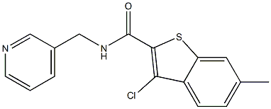 3-chloro-6-methyl-N-(3-pyridinylmethyl)-1-benzothiophene-2-carboxamide Struktur