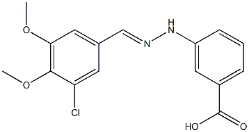 3-[2-(3-chloro-4,5-dimethoxybenzylidene)hydrazino]benzoic acid Struktur