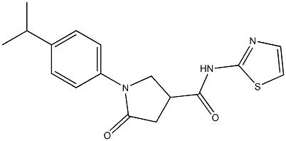 1-(4-isopropylphenyl)-5-oxo-N-(1,3-thiazol-2-yl)-3-pyrrolidinecarboxamide Struktur