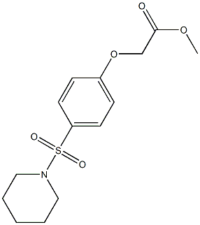 methyl [4-(1-piperidinylsulfonyl)phenoxy]acetate Struktur