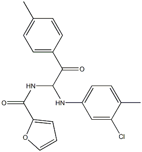 N-[1-(3-chloro-4-methylanilino)-2-(4-methylphenyl)-2-oxoethyl]-2-furamide Struktur