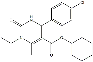 cyclohexyl 4-(4-chlorophenyl)-1-ethyl-6-methyl-2-oxo-1,2,3,4-tetrahydro-5-pyrimidinecarboxylate Struktur