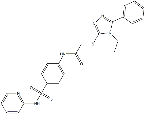 2-[(4-ethyl-5-phenyl-4H-1,2,4-triazol-3-yl)sulfanyl]-N-{4-[(2-pyridinylamino)sulfonyl]phenyl}acetamide Struktur