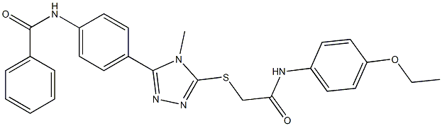 N-[4-(5-{[2-(4-ethoxyanilino)-2-oxoethyl]sulfanyl}-4-methyl-4H-1,2,4-triazol-3-yl)phenyl]benzamide Struktur