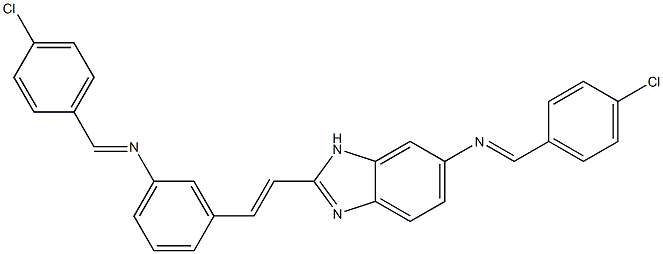 N-(4-chlorobenzylidene)-N-[3-(2-{6-[(4-chlorobenzylidene)amino]-1H-benzimidazol-2-yl}vinyl)phenyl]amine Struktur