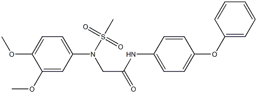 2-[3,4-dimethoxy(methylsulfonyl)anilino]-N-(4-phenoxyphenyl)acetamide Struktur