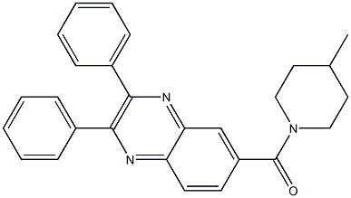 6-[(4-methyl-1-piperidinyl)carbonyl]-2,3-diphenylquinoxaline Struktur