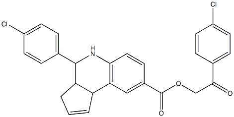 2-(4-chlorophenyl)-2-oxoethyl 4-(4-chlorophenyl)-3a,4,5,9b-tetrahydro-3H-cyclopenta[c]quinoline-8-carboxylate Struktur