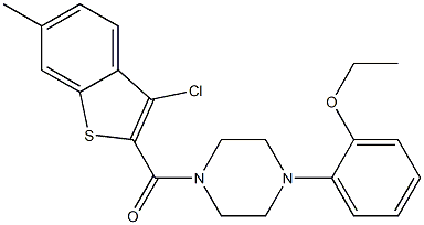 1-[(3-chloro-6-methyl-1-benzothien-2-yl)carbonyl]-4-(2-ethoxyphenyl)piperazine Struktur