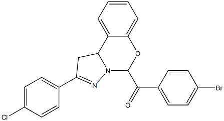 (4-bromophenyl)[2-(4-chlorophenyl)-1,10b-dihydropyrazolo[1,5-c][1,3]benzoxazin-5-yl]methanone Struktur