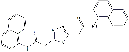 N-(1-naphthyl)-2-{5-[2-(1-naphthylamino)-2-oxoethyl]-1,3,4-thiadiazol-2-yl}acetamide Struktur