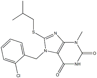 7-(2-chlorobenzyl)-8-(isobutylsulfanyl)-3-methyl-3,7-dihydro-1H-purine-2,6-dione Struktur