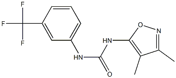 N-(3,4-dimethyl-5-isoxazolyl)-N'-[3-(trifluoromethyl)phenyl]urea Struktur