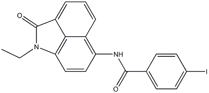 N-(1-ethyl-2-oxo-1,2-dihydrobenzo[cd]indol-6-yl)-4-iodobenzamide Struktur