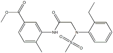 methyl 3-({[2-ethyl(methylsulfonyl)anilino]acetyl}amino)-4-methylbenzoate Struktur