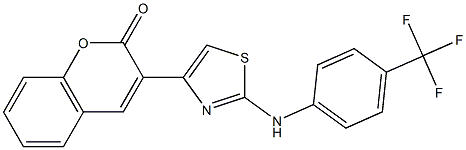 3-{2-[4-(trifluoromethyl)anilino]-1,3-thiazol-4-yl}-2H-chromen-2-one Struktur