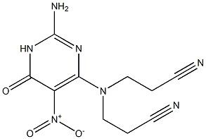 3-[(2-amino-5-nitro-6-oxo-1,6-dihydro-4-pyrimidinyl)(2-cyanoethyl)amino]propanenitrile Struktur