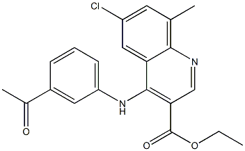 ethyl 4-(3-acetylanilino)-6-chloro-8-methyl-3-quinolinecarboxylate Struktur