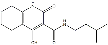 4-hydroxy-N-isopentyl-2-oxo-1,2,5,6,7,8-hexahydro-3-quinolinecarboxamide Struktur