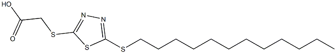 {[5-(dodecylsulfanyl)-1,3,4-thiadiazol-2-yl]sulfanyl}acetic acid Struktur