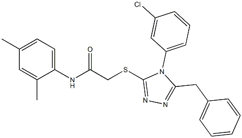 2-{[5-benzyl-4-(3-chlorophenyl)-4H-1,2,4-triazol-3-yl]sulfanyl}-N-(2,4-dimethylphenyl)acetamide Struktur