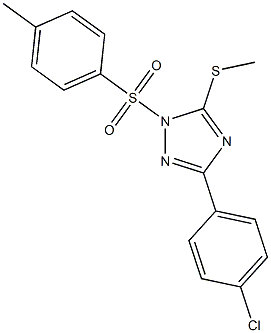 3-(4-chlorophenyl)-1-[(4-methylphenyl)sulfonyl]-1H-1,2,4-triazol-5-yl methyl sulfide Struktur