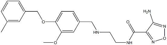 4-amino-N-[2-({3-methoxy-4-[(3-methylbenzyl)oxy]benzyl}amino)ethyl]-1,2,5-oxadiazole-3-carboxamide Struktur