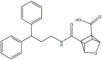 3-{[(3,3-diphenylpropyl)amino]carbonyl}-7-oxabicyclo[2.2.1]heptane-2-carboxylic acid Struktur