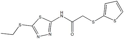 N-[5-(ethylsulfanyl)-1,3,4-thiadiazol-2-yl]-2-(2-thienylsulfanyl)acetamide Struktur