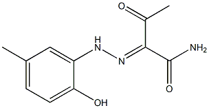 2-[(2-hydroxy-5-methylphenyl)hydrazono]-3-oxobutanamide Struktur