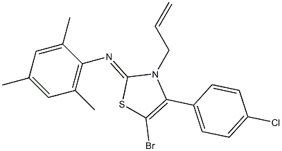 N-(3-allyl-5-bromo-4-(4-chlorophenyl)-1,3-thiazol-2(3H)-ylidene)-N-mesitylamine Struktur