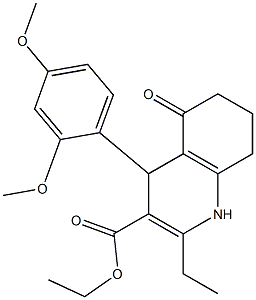 ethyl 4-(2,4-dimethoxyphenyl)-2-ethyl-5-oxo-1,4,5,6,7,8-hexahydro-3-quinolinecarboxylate Struktur