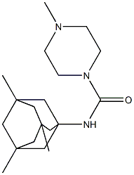 4-methyl-N-(3,5,7-trimethyl-1-adamantyl)-1-piperazinecarboxamide Struktur