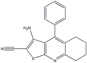 3-amino-4-phenyl-5,6,7,8-tetrahydrothieno[2,3-b]quinoline-2-carbonitrile Struktur