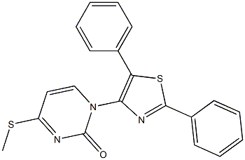 1-(2,5-diphenyl-1,3-thiazol-4-yl)-4-(methylsulfanyl)-2(1H)-pyrimidinone Struktur