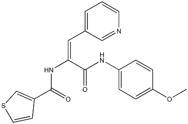 N-[1-[(4-methoxyanilino)carbonyl]-2-(3-pyridinyl)vinyl]-3-thiophenecarboxamide Struktur