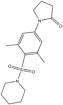 1-[3,5-dimethyl-4-(1-piperidinylsulfonyl)phenyl]-2-pyrrolidinone Struktur