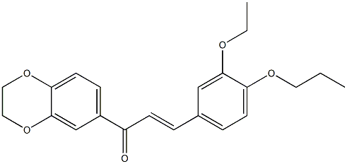 1-(2,3-dihydro-1,4-benzodioxin-6-yl)-3-(3-ethoxy-4-propoxyphenyl)-2-propen-1-one Struktur