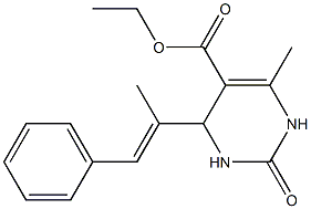 ethyl 6-methyl-4-(1-methyl-2-phenylvinyl)-2-oxo-1,2,3,4-tetrahydro-5-pyrimidinecarboxylate Struktur