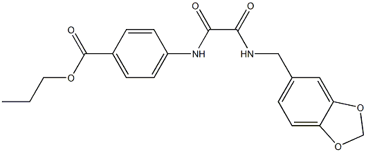 propyl 4-{[[(1,3-benzodioxol-5-ylmethyl)amino](oxo)acetyl]amino}benzoate Struktur