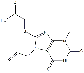 [(7-allyl-3-methyl-2,6-dioxo-2,3,6,7-tetrahydro-1H-purin-8-yl)sulfanyl]acetic acid Struktur