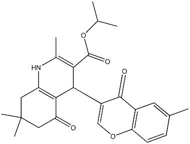 isopropyl 2,7,7-trimethyl-4-(6-methyl-4-oxo-4H-chromen-3-yl)-5-oxo-1,4,5,6,7,8-hexahydro-3-quinolinecarboxylate Struktur