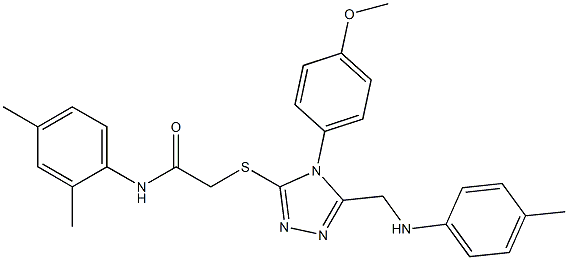 N-(2,4-dimethylphenyl)-2-{[4-(4-methoxyphenyl)-5-(4-toluidinomethyl)-4H-1,2,4-triazol-3-yl]sulfanyl}acetamide Struktur